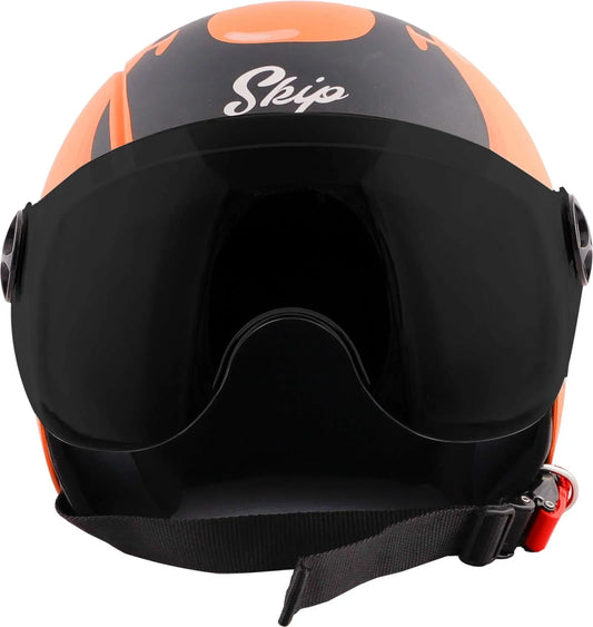 Steelbird Sbh 16 Skip Toad Coral Orange Half Face Helmet