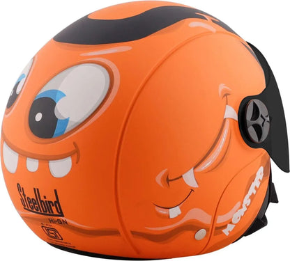 Steelbird Sbh 16 Skip Toad Coral Orange Half Face Helmet