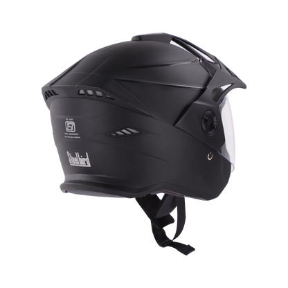 STEELBIRD Sbh 23 Ava Dashing Black Half Face Helmet