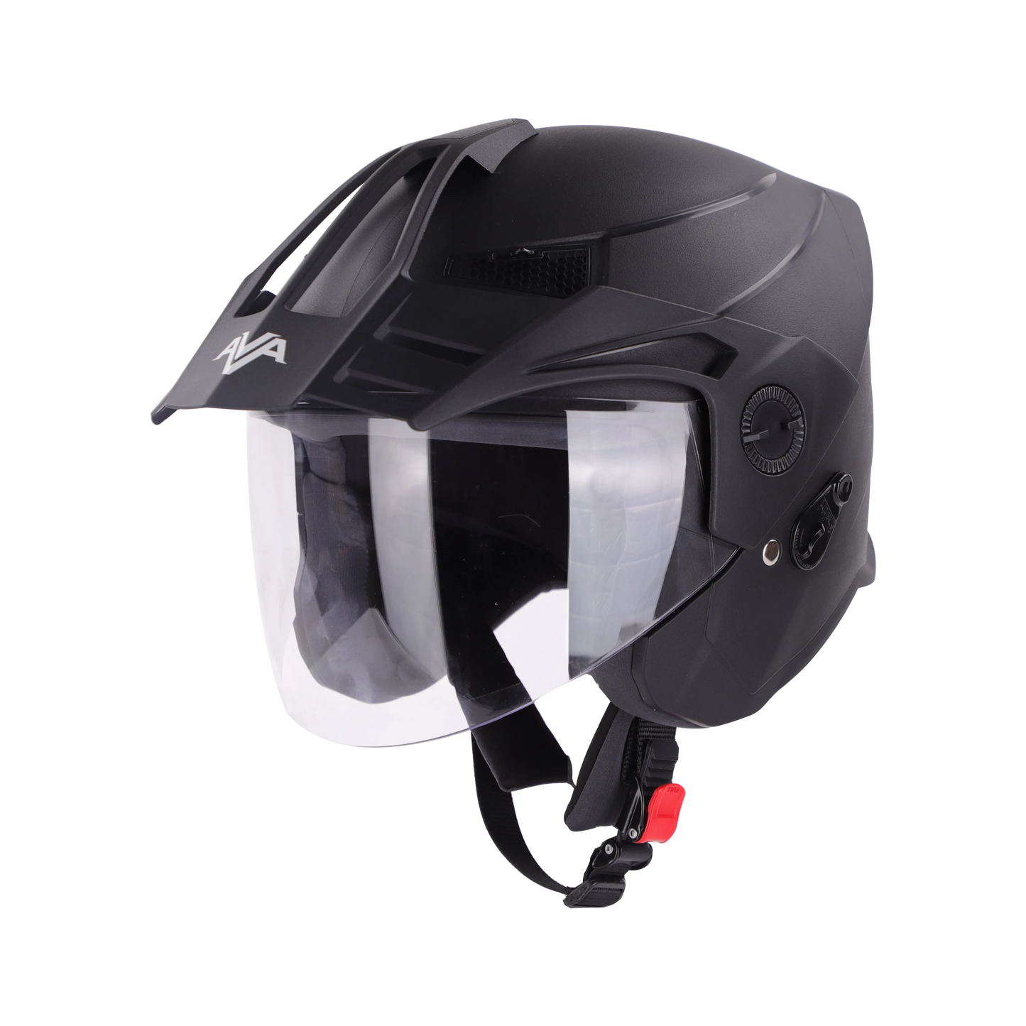 STEELBIRD Sbh 23 Ava Dashing Black P cap Half Face Helmet