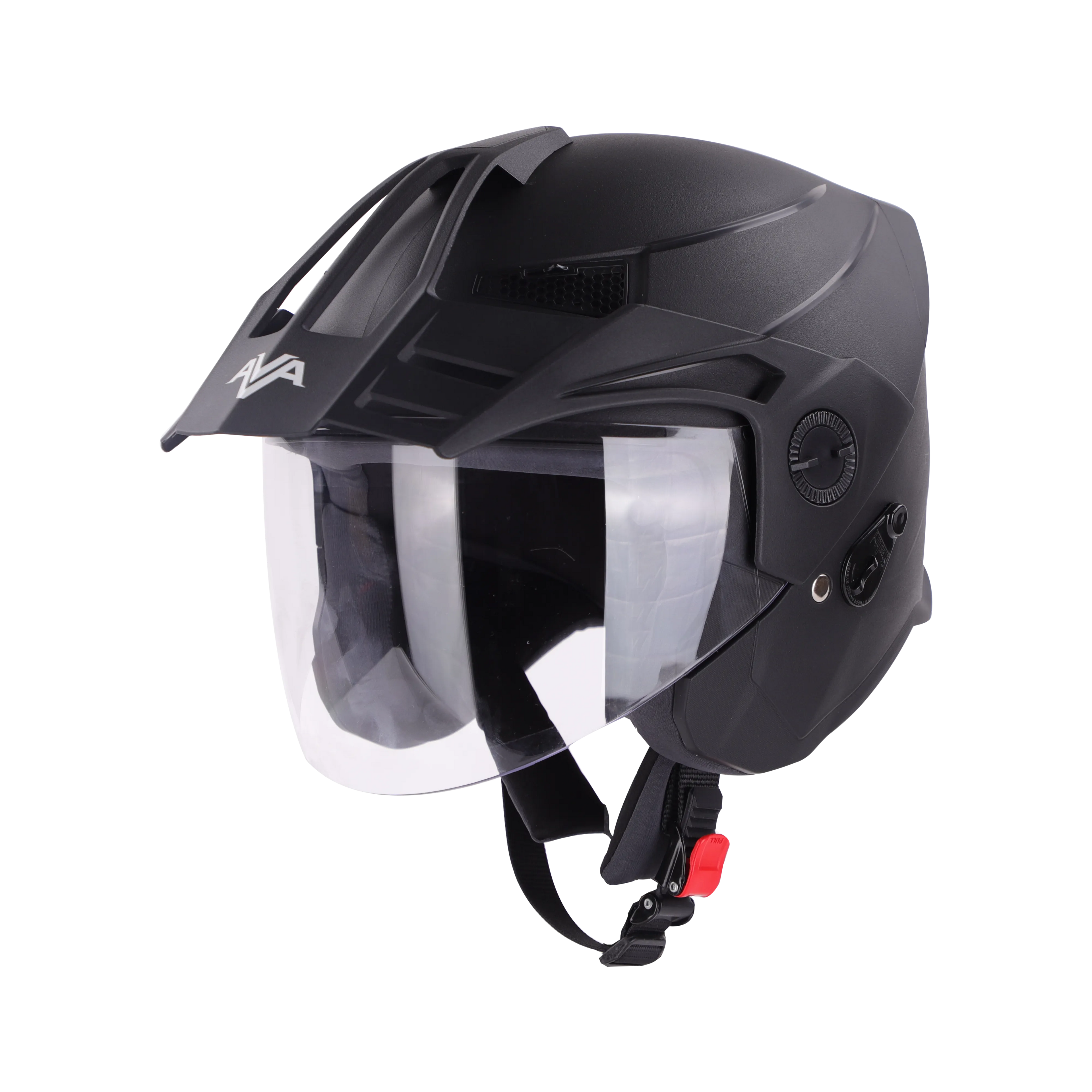 STEELBIRD Sbh 23 Ava Dashing Black P cap Half Face Helmet