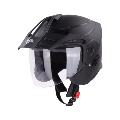 STEELBIRD Sbh 23 Ava Dashing Black P cap Half Face Helmet