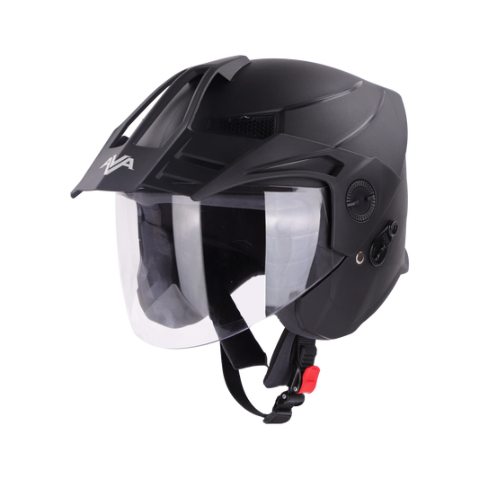 STEELBIRD Sbh 23 Ava Dashing Black P cap Half Face Helmet