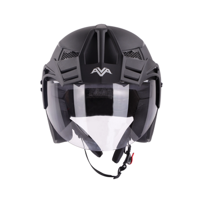 STEELBIRD Sbh 23 Ava Dashing Black P cap Half Face Helmet