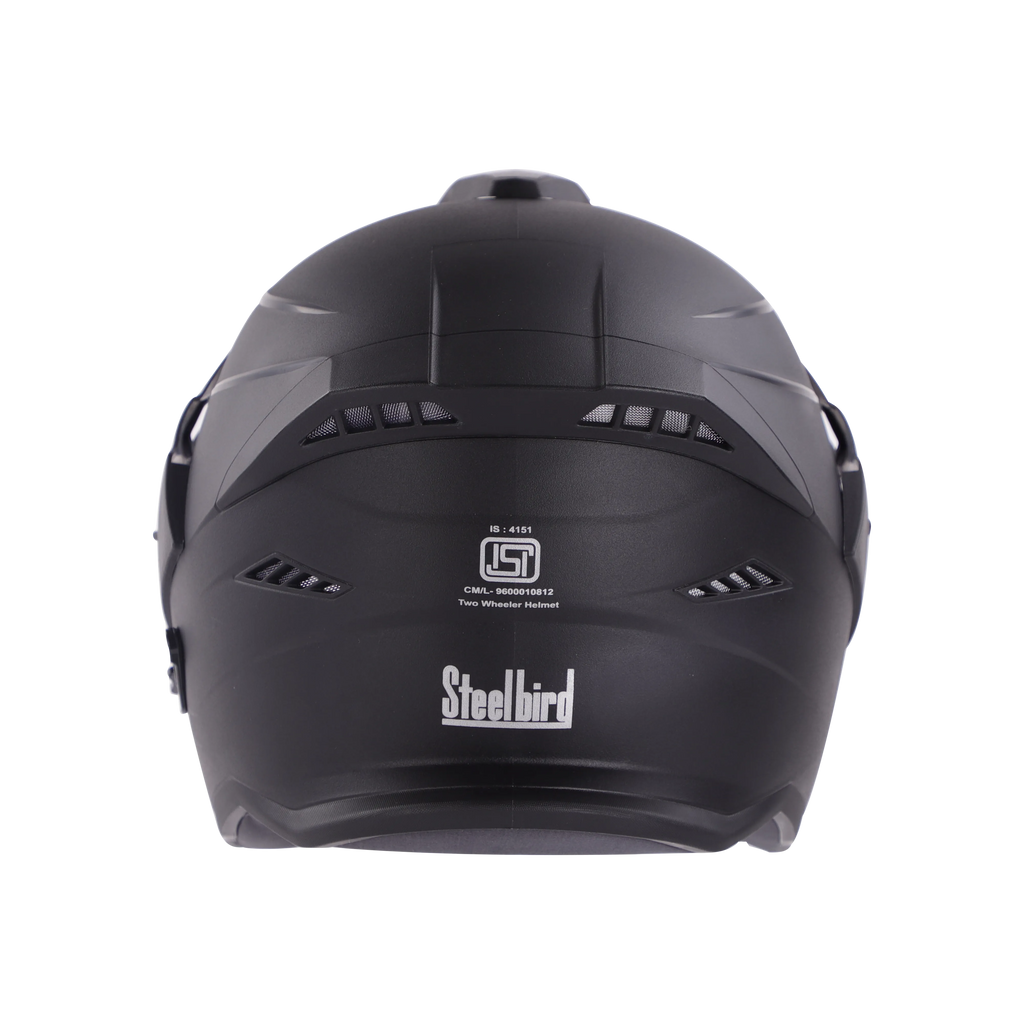 STEELBIRD Sbh 23 Ava Dashing Black P cap Half Face Helmet