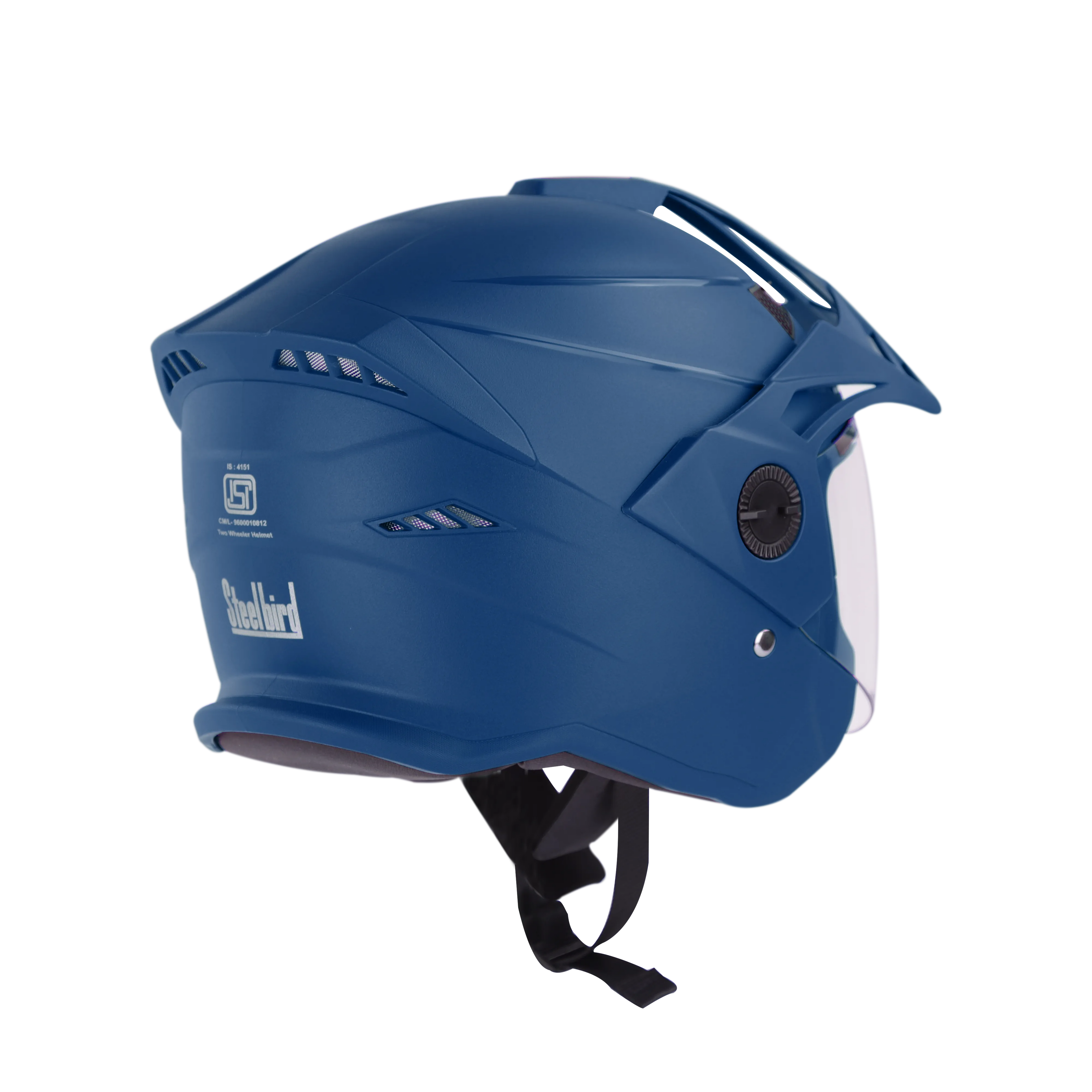 STEELBIRD Sbh 23 Ava Dashing blue p cap Half Face Helmet