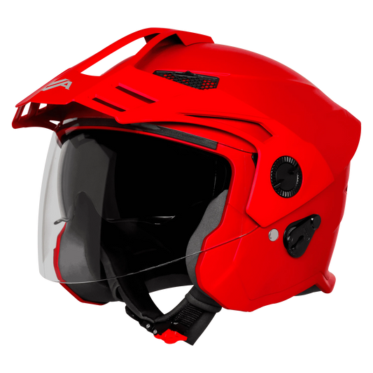 Steelbird Sbh 23 Ava Dashing Cherry Red Half face Helmet