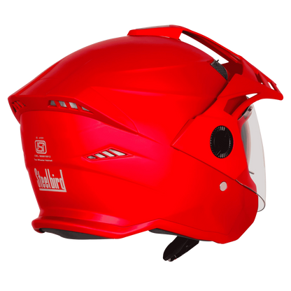 Steelbird Sbh 23 Ava Dashing Cherry Red Half face Helmet