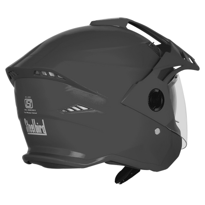 steelbird Sbh 23 Ava Dashing Honda Grey Half Face helmet