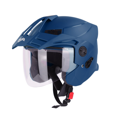 Steelbird SBH 23 AVA dashing JAZZ BLUE Half Face Helmet