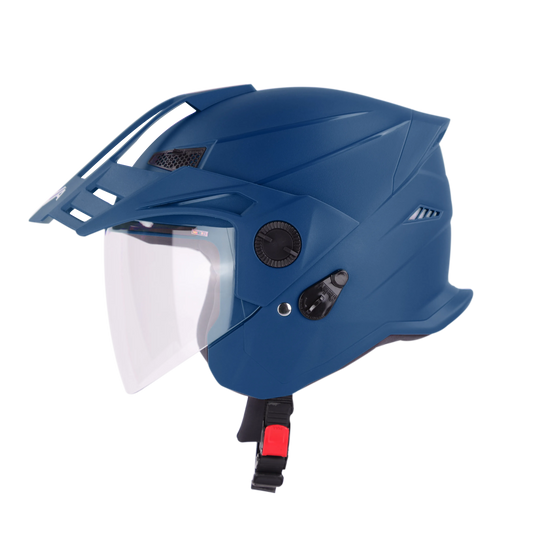 Steelbird SBH 23 AVA dashing JAZZ BLUE Half Face Helmet