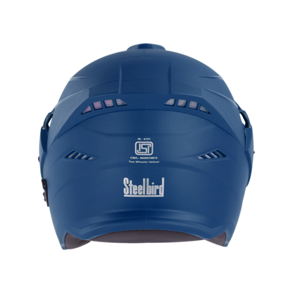 Steelbird SBH 23 AVA dashing JAZZ BLUE Half Face Helmet