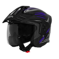 Steelbird Sbh 23 Ava Racer Black Blue Half Face Helmet