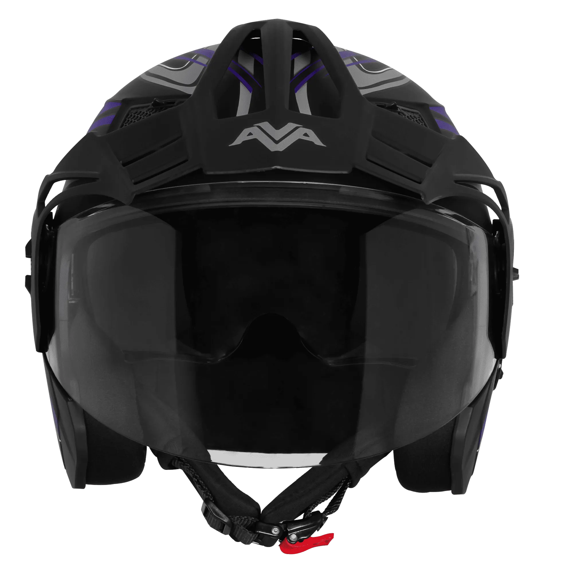 Steelbird Sbh 23 Ava Racer Black Blue Half Face Helmet
