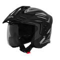 Steelbird Sbh 23 Ava Racer Black Gray Half Face Helmet