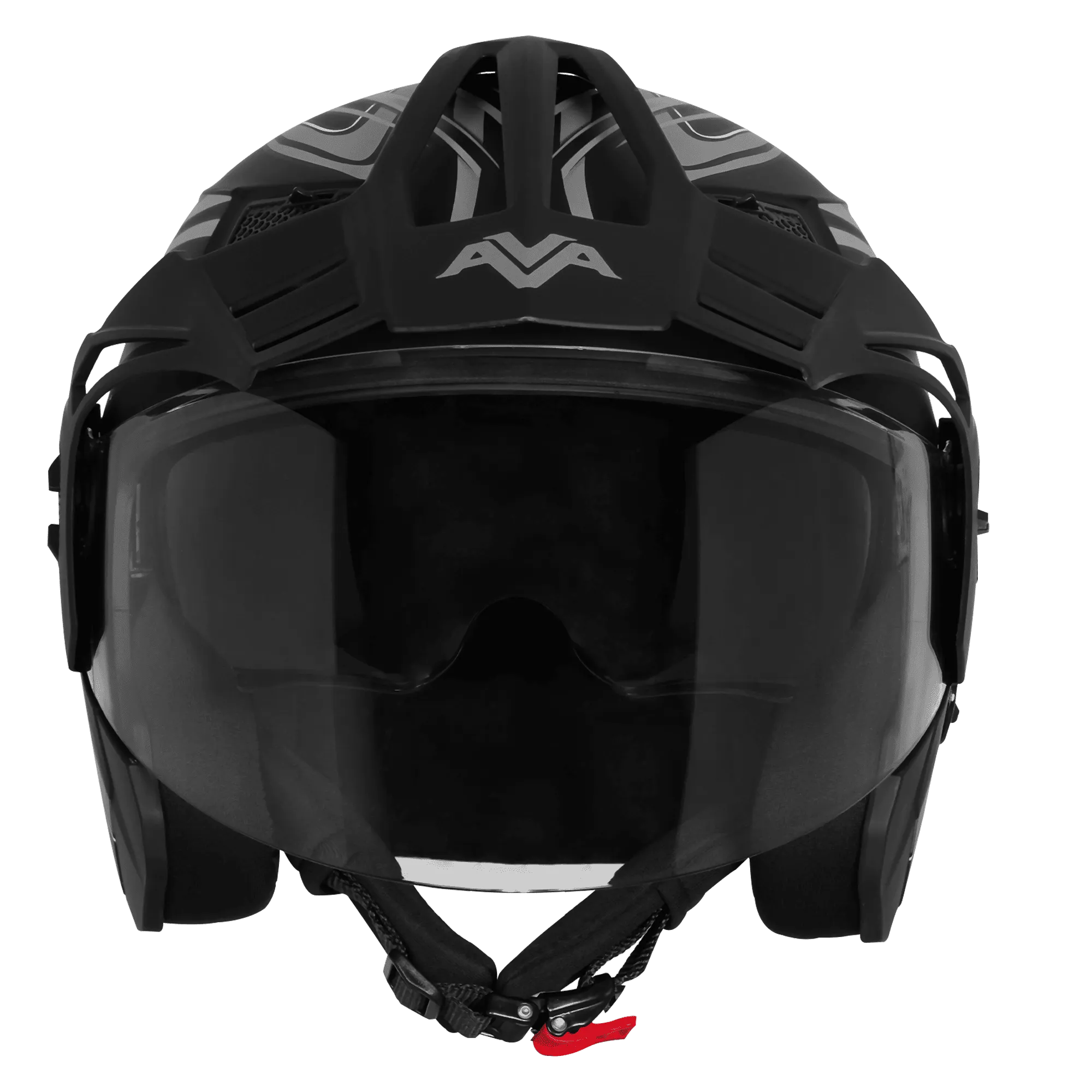 Steelbird Sbh 23 Ava Racer Black Gray Half Face Helmet
