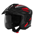 Steelbird Sbh 23 Ava Racer Black Red Half Face Helmet