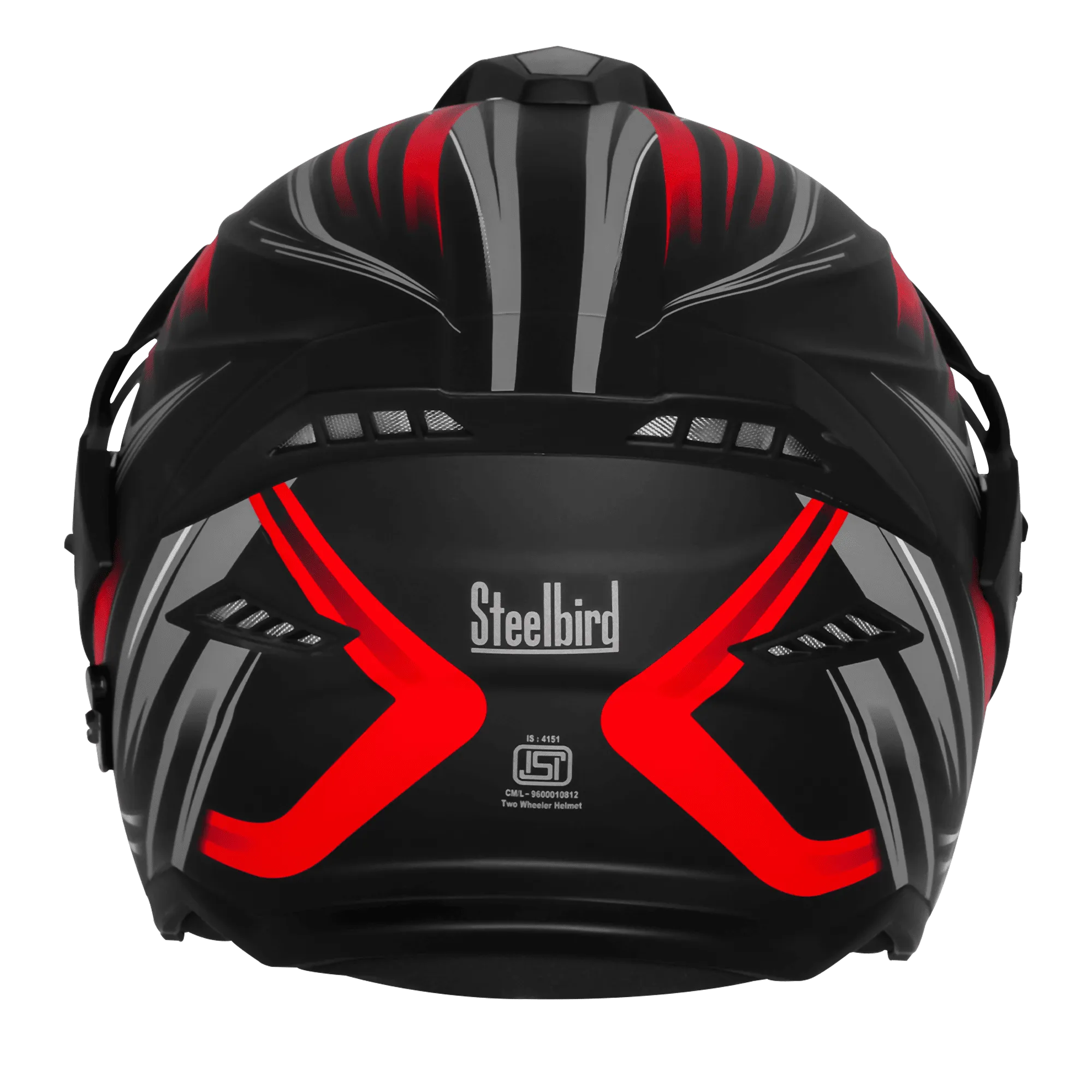 Steelbird Sbh 23 Ava Racer Black Red Half Face Helmet