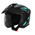 Steelbird Sbh 23 Ava Racer Cyan Green Half Face Helmet