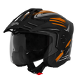 Steelbird Sbh 23 Ava Racer Black Orange Half Face Helmet