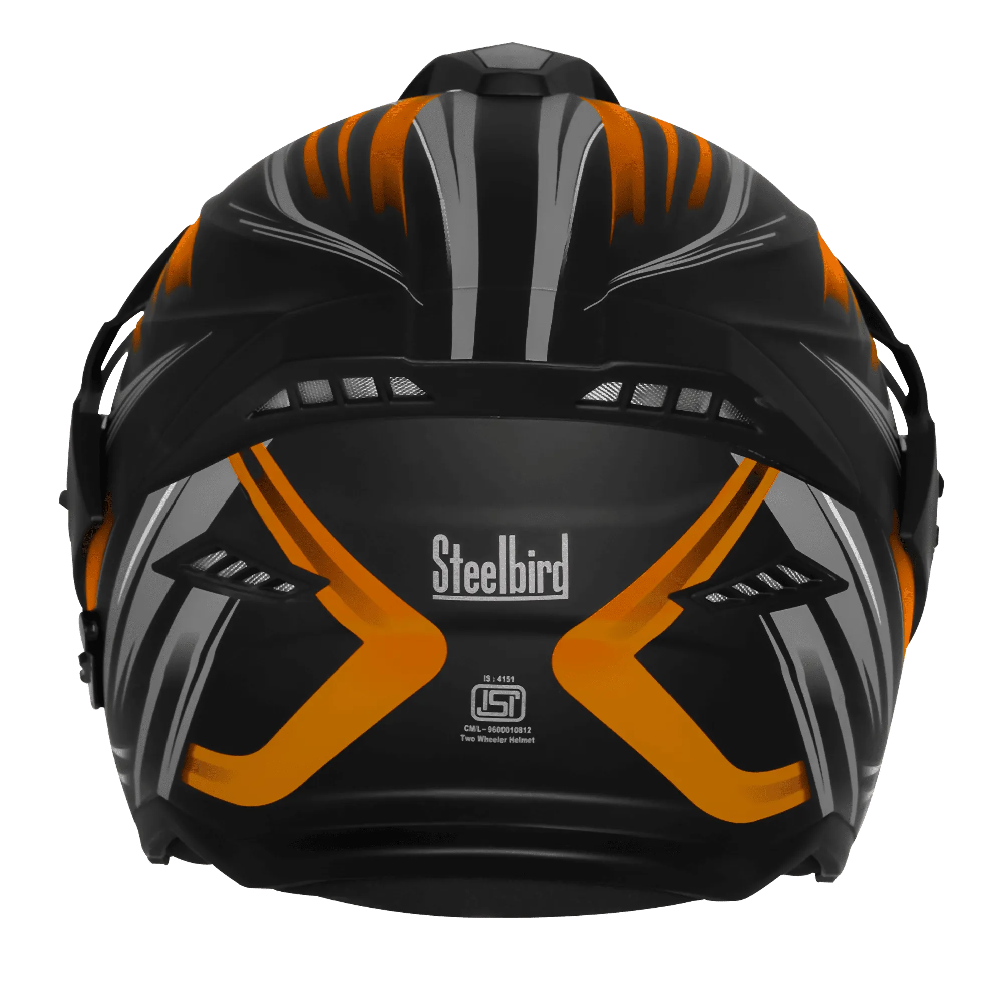 Steelbird Sbh 23 Ava Racer Black Orange Half Face Helmet