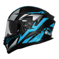 Steelbird Sbh 25 Albus Black Cyan Green Full Face Helmet