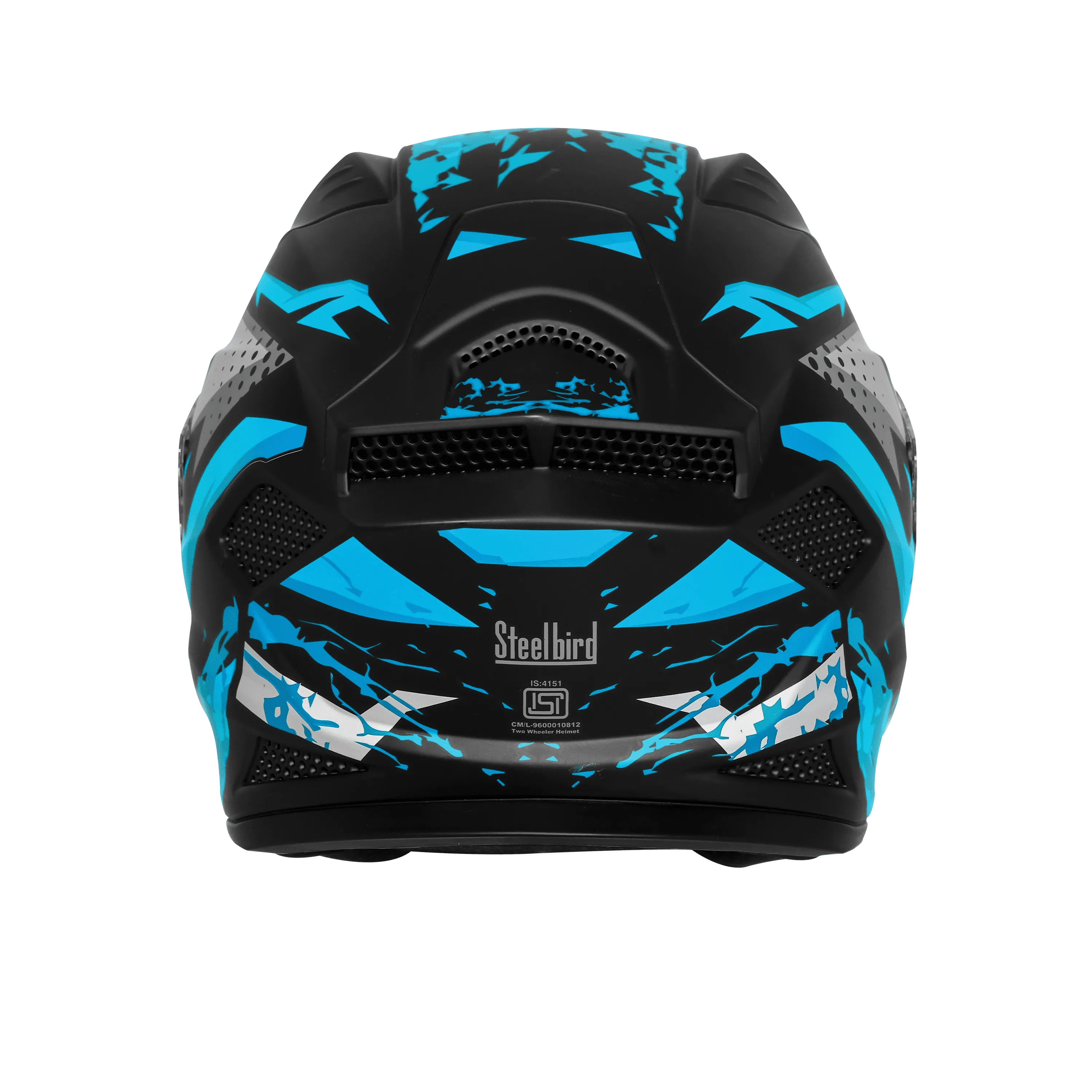 Steelbird Sbh 25 Albus Black Cyan Green Full Face Helmet