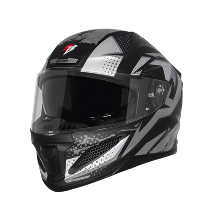 Steelbird Sbh 25 Albus Black Gray Full Face Helmet