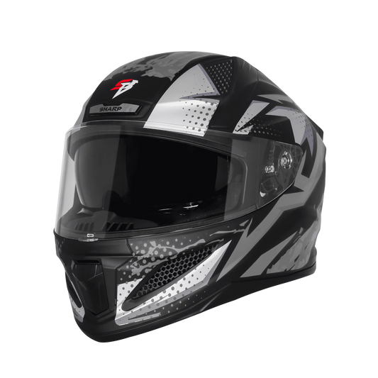 Steelbird Sbh 25 Albus Black Gray Full Face Helmet