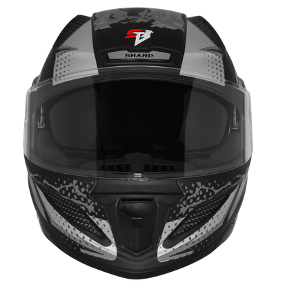 Steelbird Sbh 25 Albus Black Gray Full Face Helmet