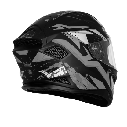 Steelbird Sbh 25 Albus Black Gray Full Face Helmet