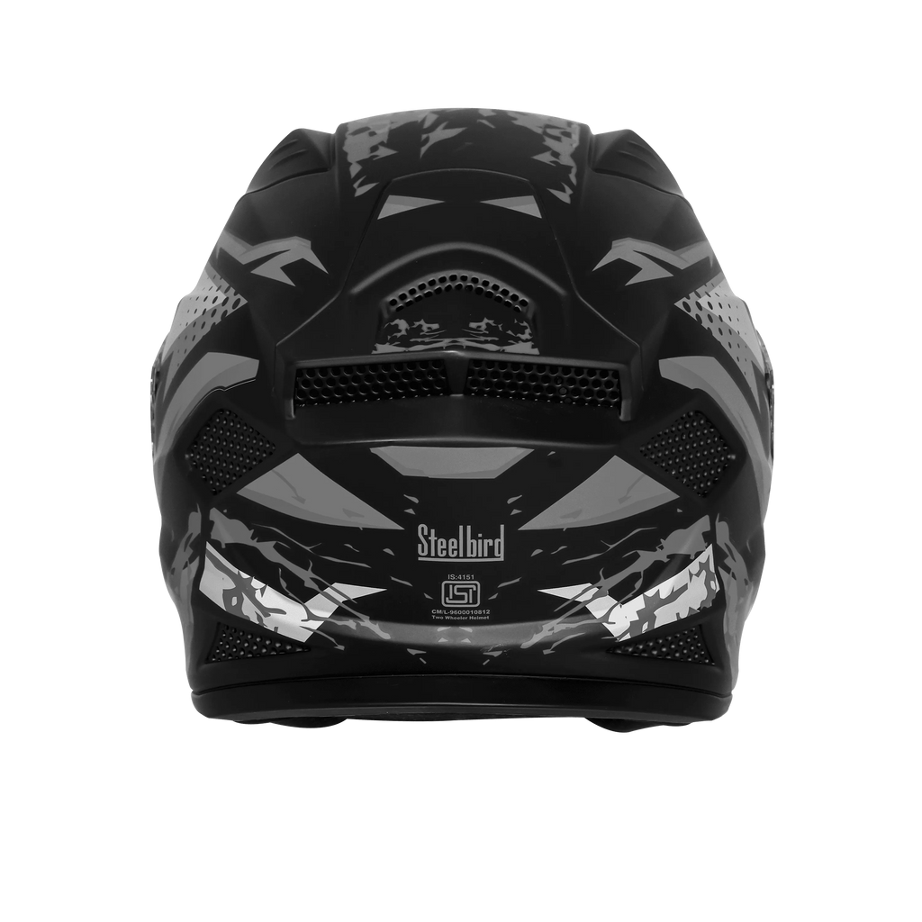 Steelbird Sbh 25 Albus Black Gray Full Face Helmet