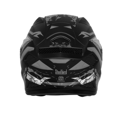 Steelbird Sbh 25 Albus Black Gray Full Face Helmet