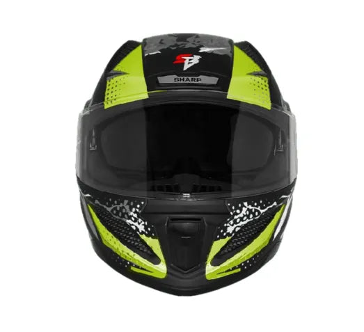 Steelbird Sbh 25 Albus Black Gray Neon Full Face Helmet