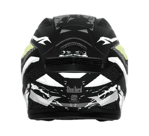 Steelbird Sbh 25 Albus Black Gray Neon Full Face Helmet