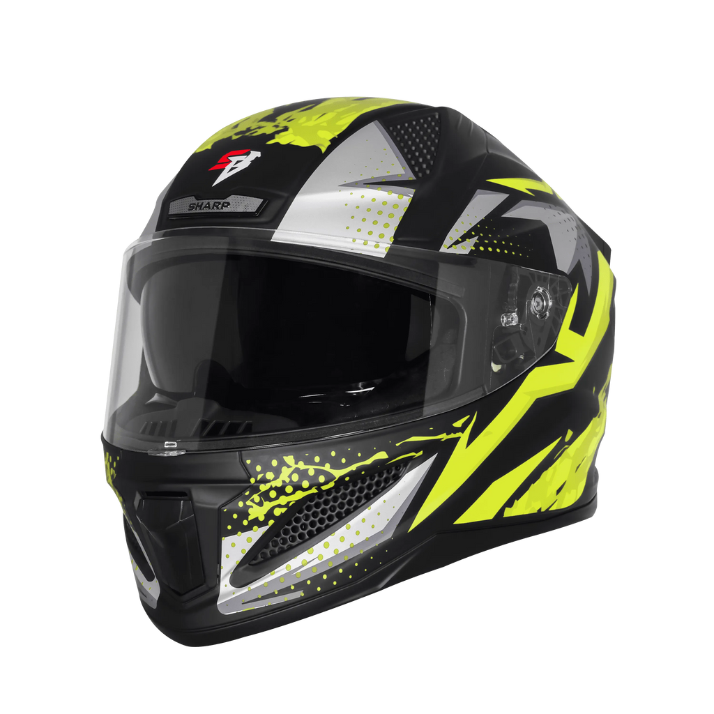 Steelbird Sbh 25 Albus Black Neon Full Face Helmet