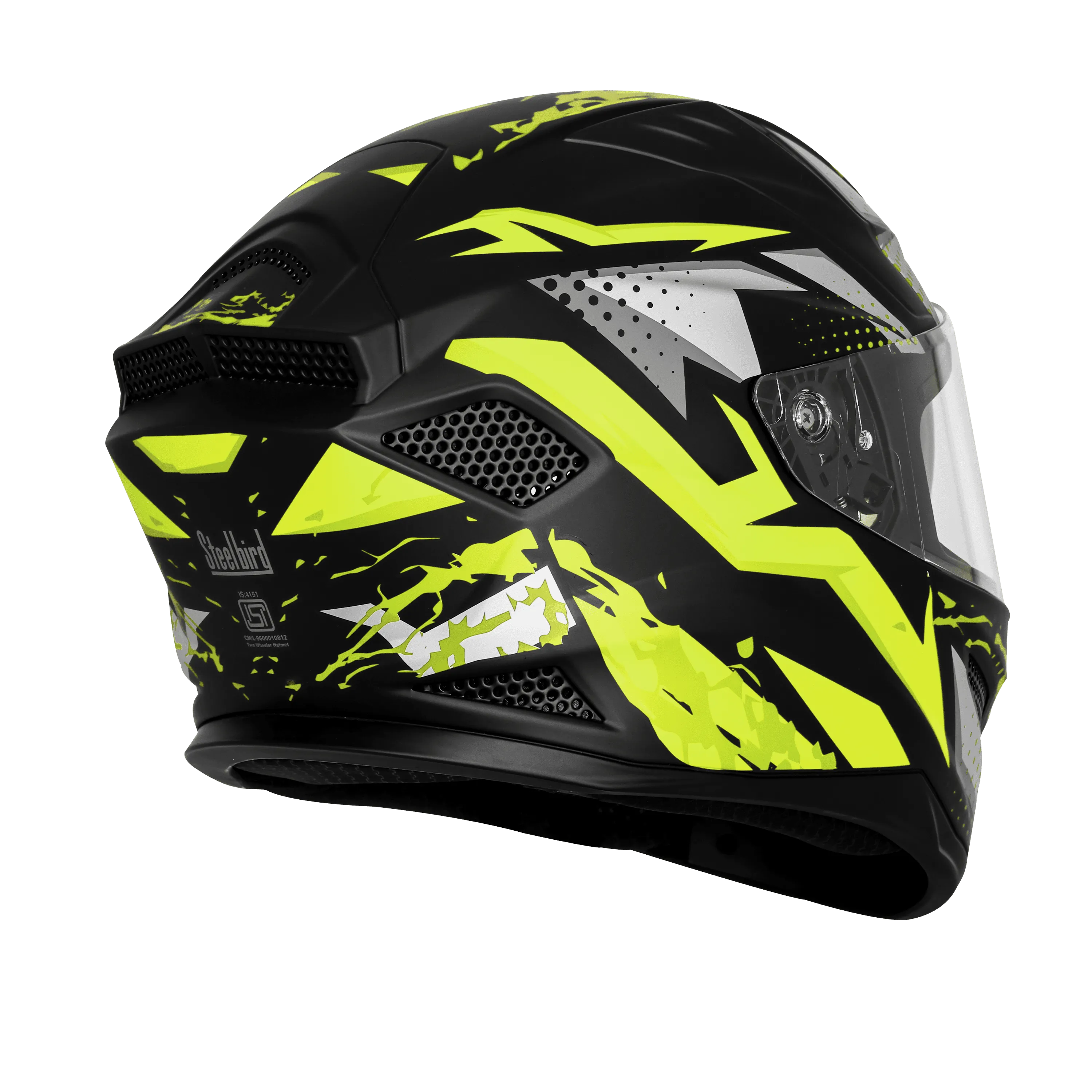 Steelbird Sbh 25 Albus Black Neon Full Face Helmet