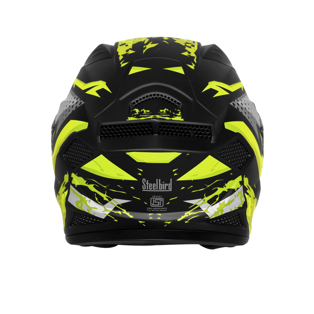 Steelbird Sbh 25 Albus Black Neon Full Face Helmet