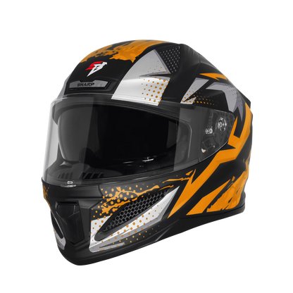 Steelbird Sbh 25 Albus Black Orange Full Face Helmet