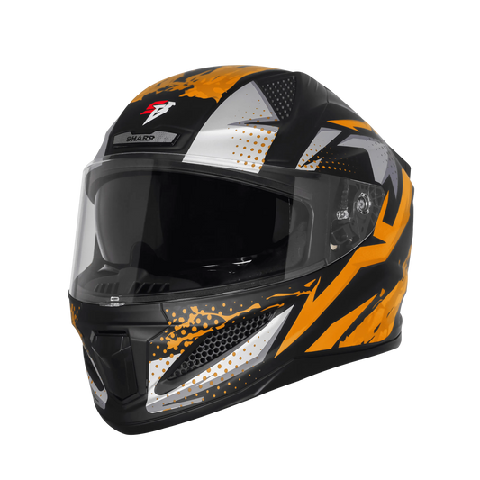 Steelbird Sbh 25 Albus Black Orange Full Face Helmet