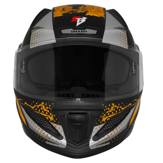 Steelbird Sbh 25 Albus Black Orange Full Face Helmet