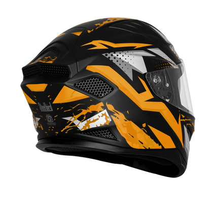 Steelbird Sbh 25 Albus Black Orange Full Face Helmet