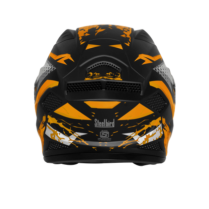 Steelbird Sbh 25 Albus Black Orange Full Face Helmet
