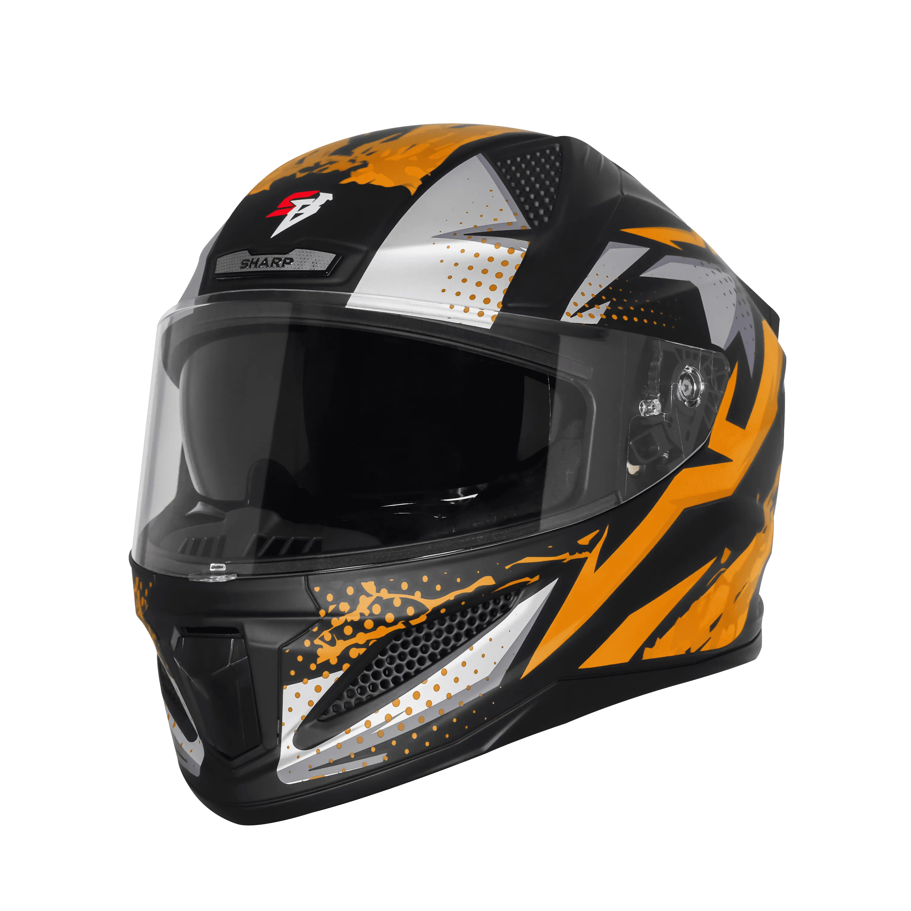 Steelbird Sbh 25 Albus Matt Black Orange Full Face Helmet