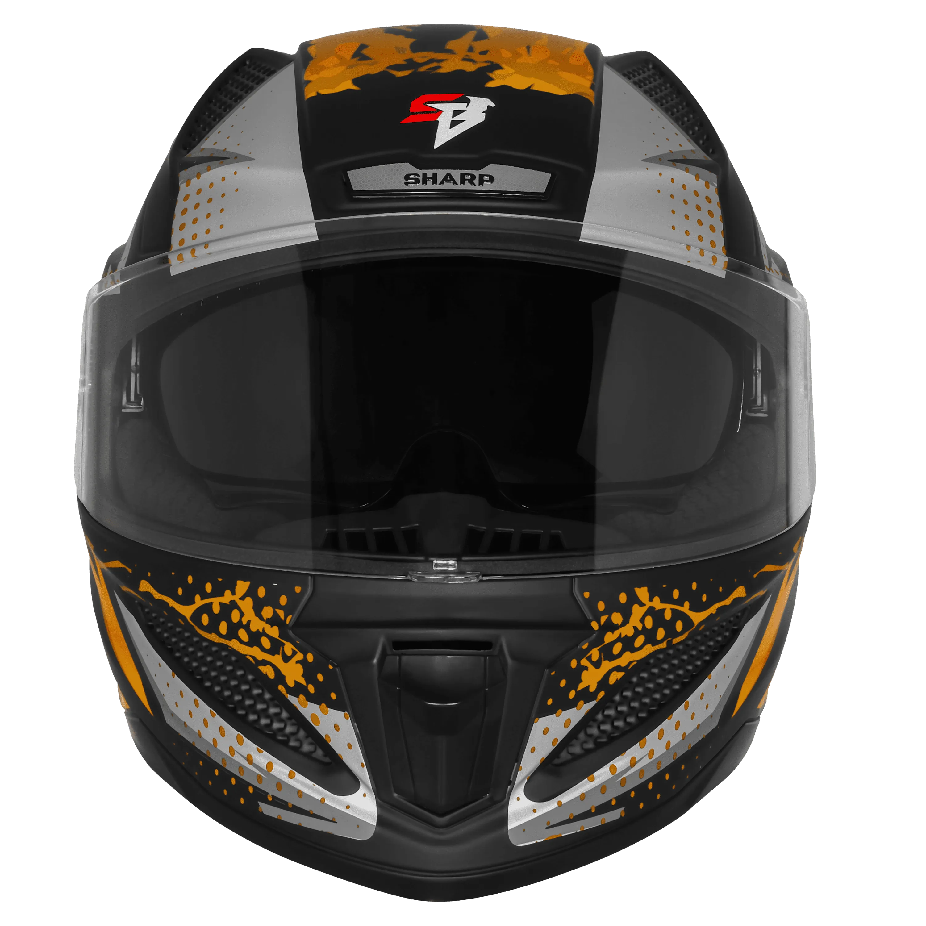 Steelbird Sbh 25 Albus Matt Black Orange Full Face Helmet
