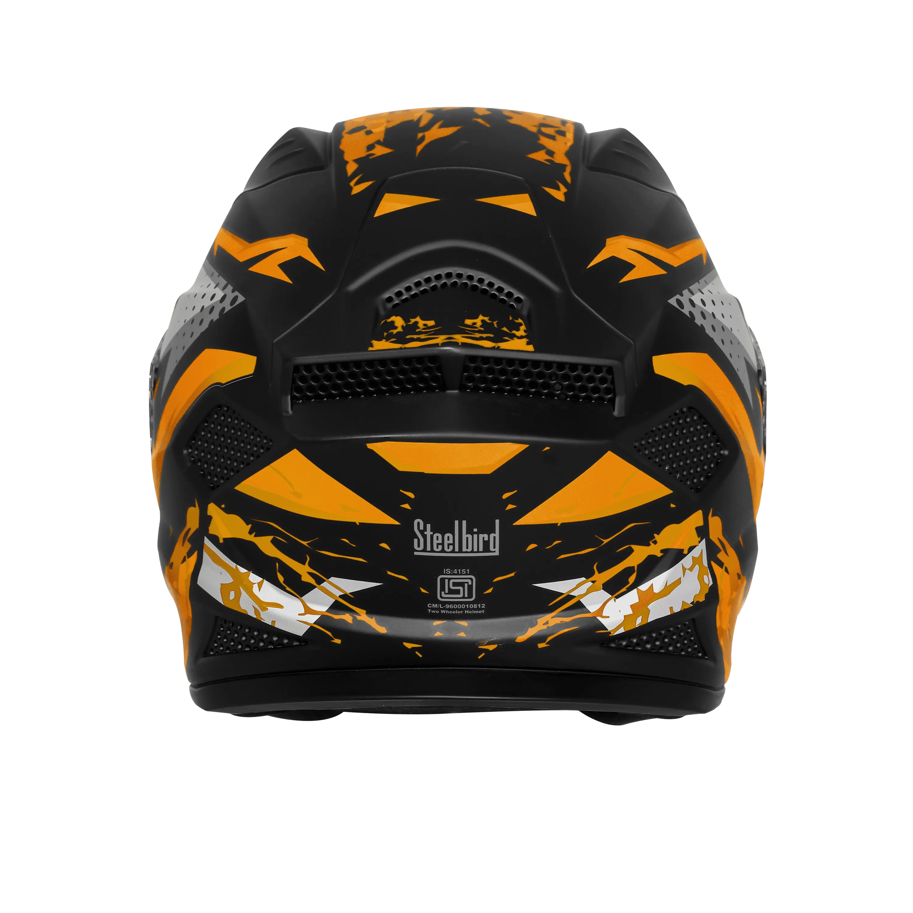 Steelbird Sbh 25 Albus Matt Black Orange Full Face Helmet