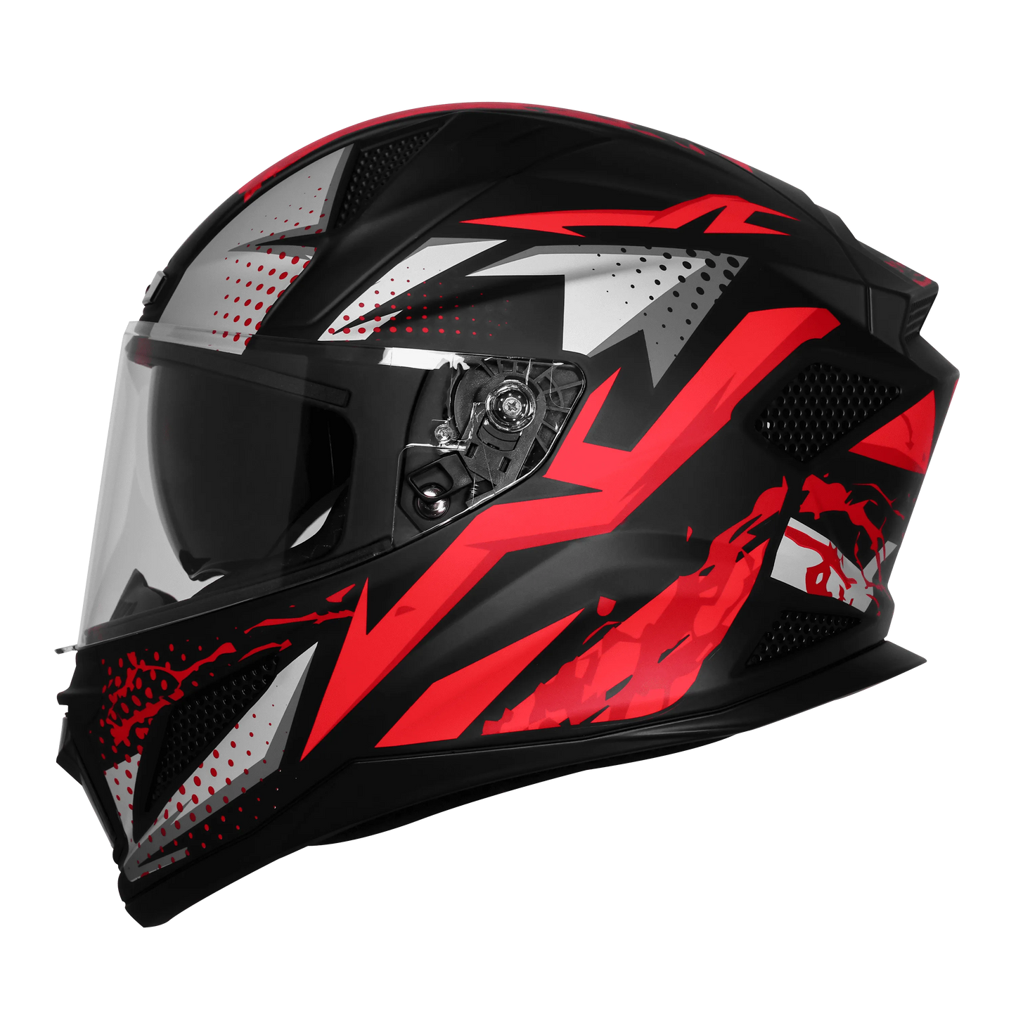 Steelbird Sbh 25 Albus Matt Black Red Full Face Helmet