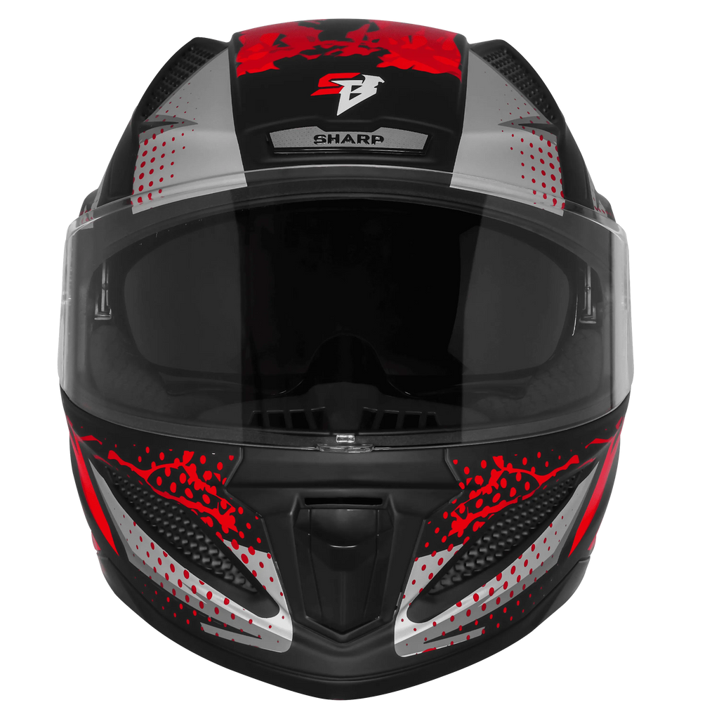 Steelbird Sbh 25 Albus Matt Black Red Full Face Helmet