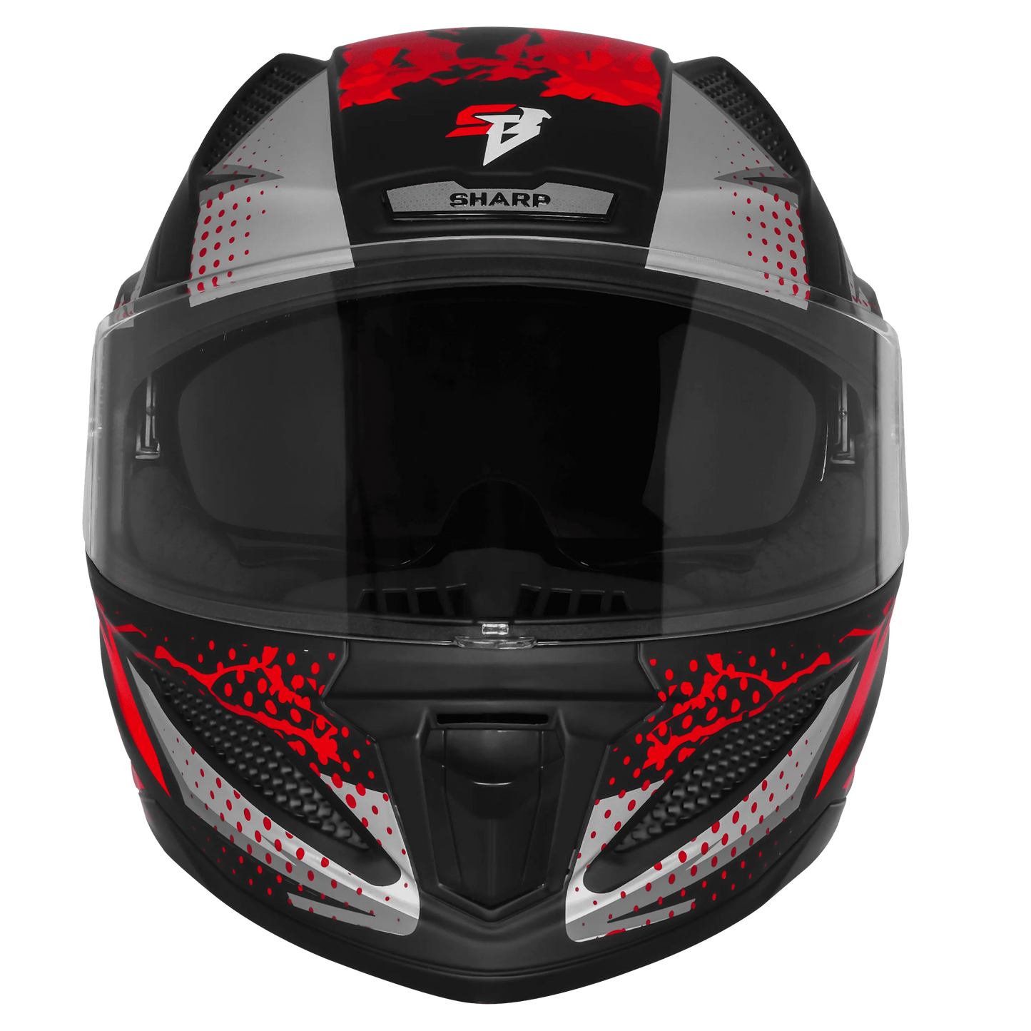 Steelbird Sbh 25 Albus Matt Black Red Full Face Helmet