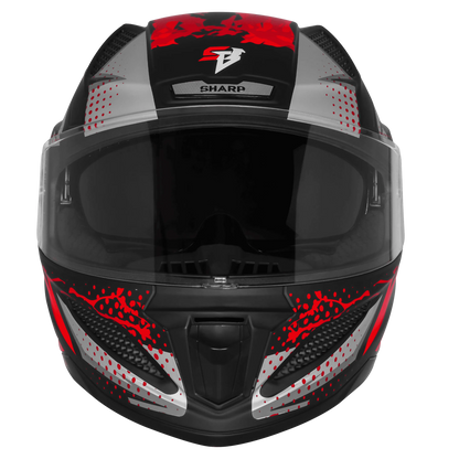 Steelbird Sbh 25 Albus Matt Black Red Full Face Helmet